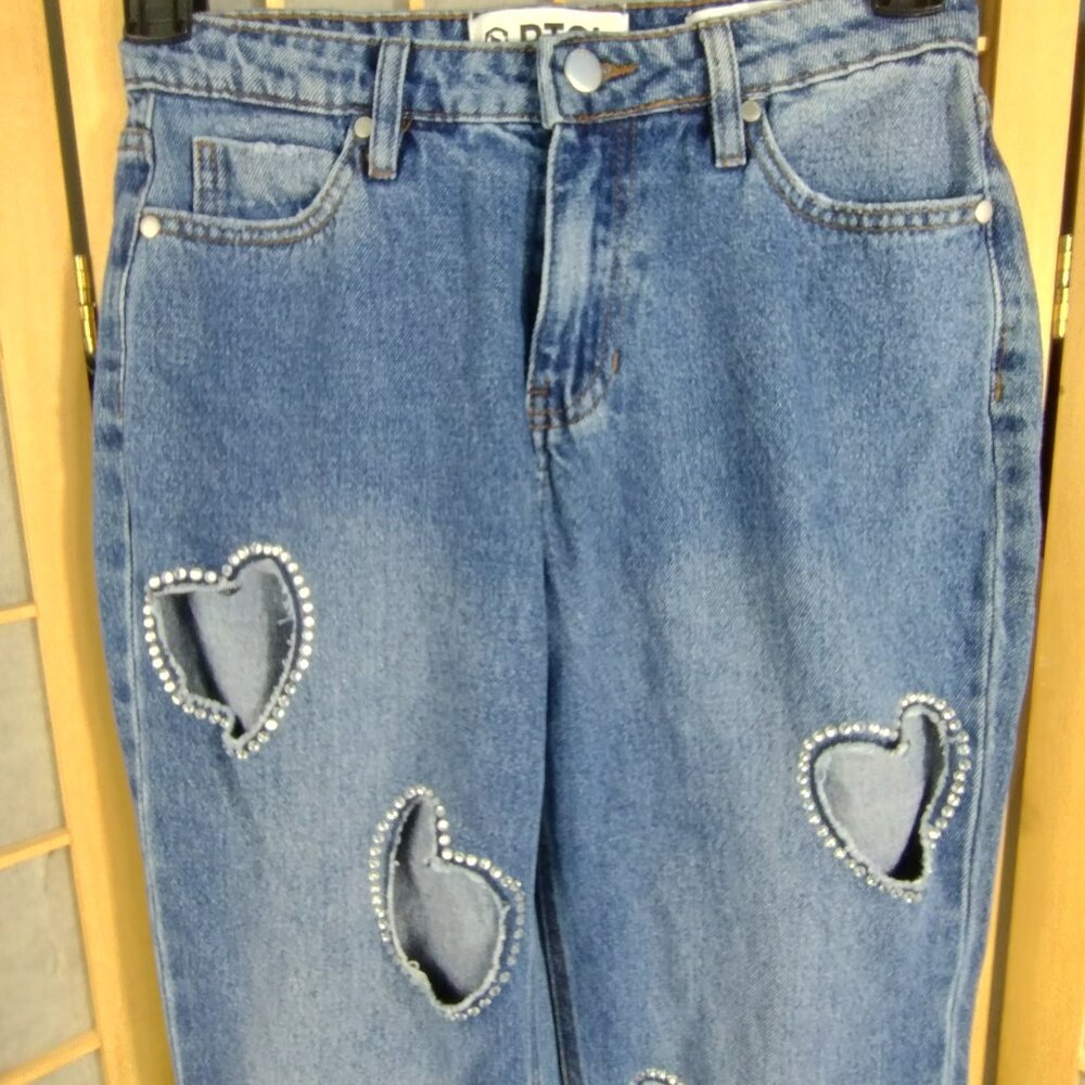 PTCL Laser Cut Heart Embellished Jeans Size 25 NWT - Picture 3 of 16